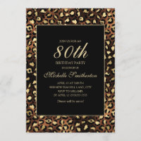 Bronze Gold Black Leopard 80e fête d'anniversaire