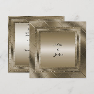 INVITATION BRONZE SPARKLE LAYERELLÉ ÉLÉGANT MARIAGE