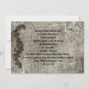 Invitation Bronze Thorn Rose Goth Steampunk Mariage