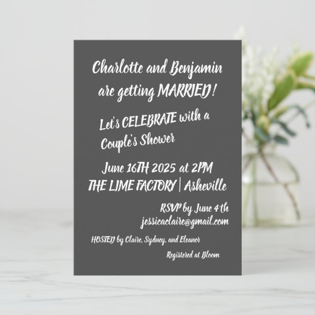 Invitation Brosse contemporaine Lettrer Couples tendance Douc (Debout devant)