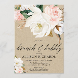 Invitation Brouillard rougeâtre rose magnolia