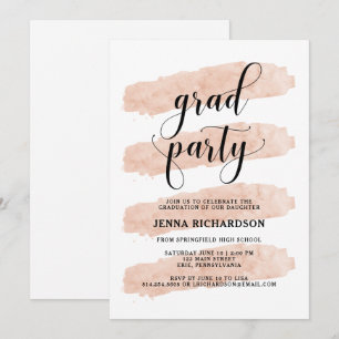 Invitation Brouiller les bandes Abstraites   Graduation Party