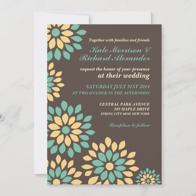 Invitation Brown classique de printemps floral (Devant)