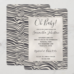 Invitation Brown Cocoa Zebra Imprimer