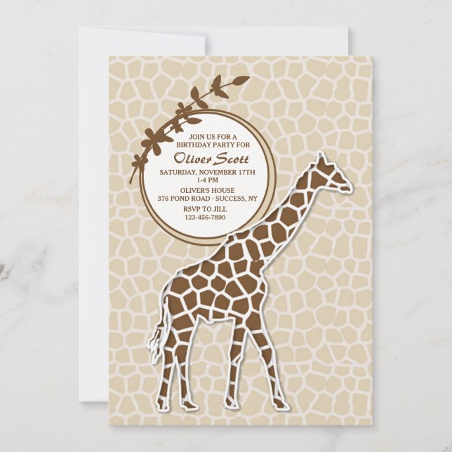 Invitation Brown de girafe (Devant)