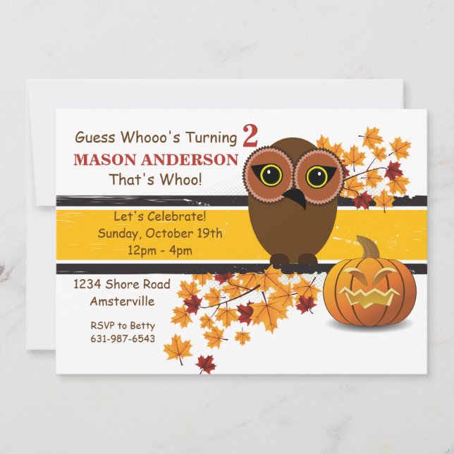 Invitation Brown de hibou (Devant)