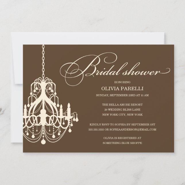 INVITATION BROWN ET CRÈME DE FÊTE DE LA MARIÉE DU (Devant)
