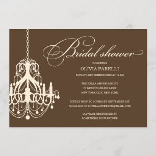 INVITATION BROWN ET CRÈME DE FÊTE DE LA MARIÉE DU