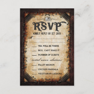 Invitation Brown Gothique Halloween Squelette Correspondant M
