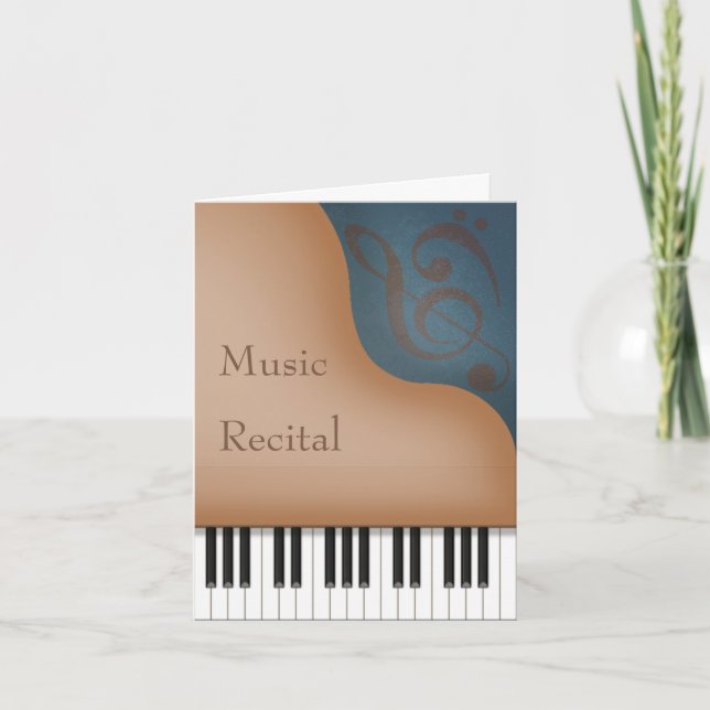 Invitation Brown Grand Piano Musique personnalisée Considéran (Devant)