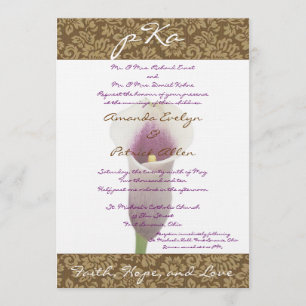 Invitation Brown Mariage damassé Inv.