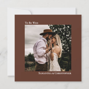 Invitation Brown minimaliste moderne Mariage photo Carré