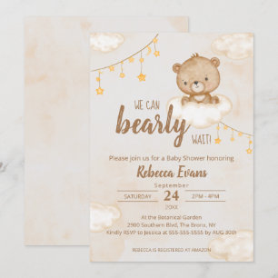 Invitation Brown Ours mignon Nous Pouvons Attendre Baby showe