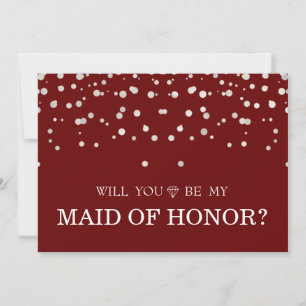 Invitation Brown Parties scintillant Argent Serez-Vous Ma MAI