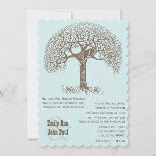 Invitation Brown Swirl Rustic Tree Inséparable Woodland Maria