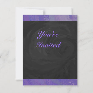 Invitation Broyeur de bleuets et monogramme noir