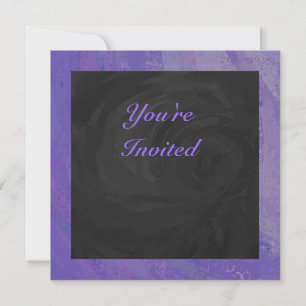 Invitation Broyeur de bleuets et monogramme noir