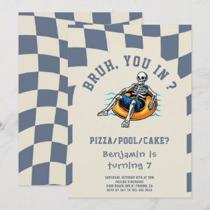 Invitation Bruh tu es dans la Fête d'anniversaire au Piscine