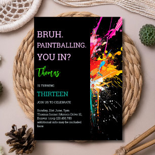 Invitation Bruh, tu es là ? anniversaire de paintball
