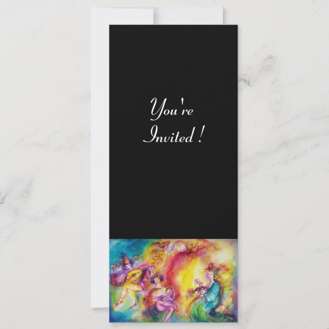 Invitation BRÛLANT LE CARNIVAL, Bal masqué du Mardi Gras (Devant)