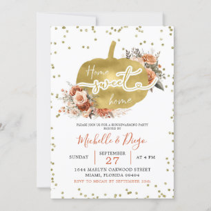 Invitation Brûlé Orange Citrouille Maison Douce Maison Ménage