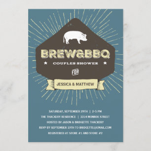 Invitation Brûler et barbecue   Rustic Couples Wedding shower
