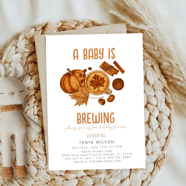 Invitation Brûler la cannelle Cosy Automne Citrouille Baby sh (Créateur téléchargé)