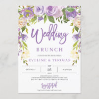 Brun romantique mariage violet rustique