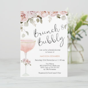 Invitation Brunch à bulles de verre et de fleurs Fête des mar