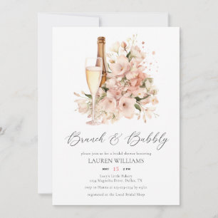 Invitation Brunch à l'aquarelle chic et Fête des mariées mous