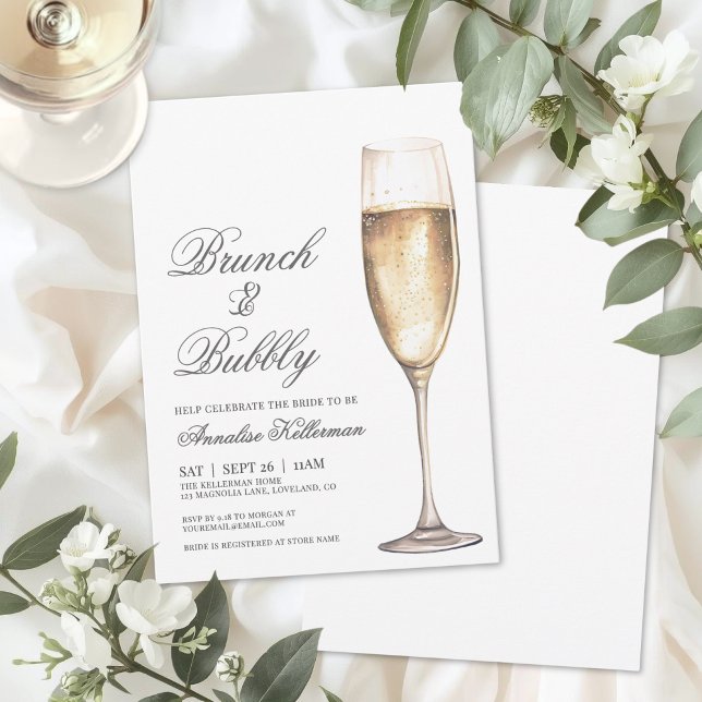 Invitation Brunch And Bubbly Bridal Shower (Brunch And Bubbly Bridal Shower Invitation)