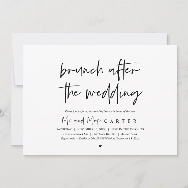 Invitation Brunch après le mariage (Après les noces) (Devant)