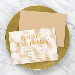 Invitation Brunch au Champagne Bokeh et Réception de Mariage
