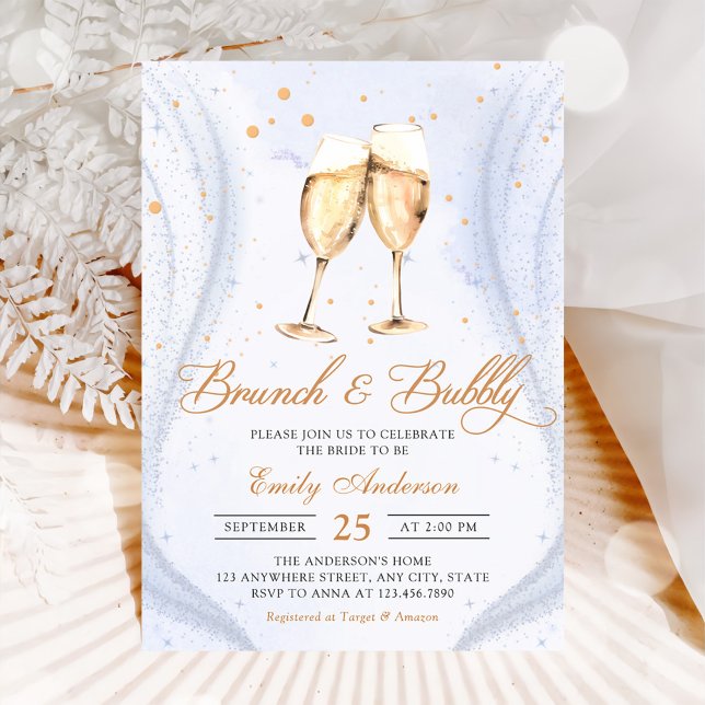 Invitation Brunch au champagne et Fête des mariées à bulles (Créateur téléchargé)