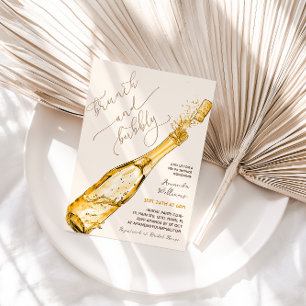 Invitation Brunch au champagne et Fête des mariées à bulles