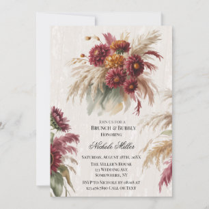 Invitation Brunch au tournesol de Bourgogne et herbe des pamp