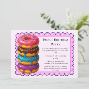 Invitation Brunch aux beignes   Fête d'anniversaire