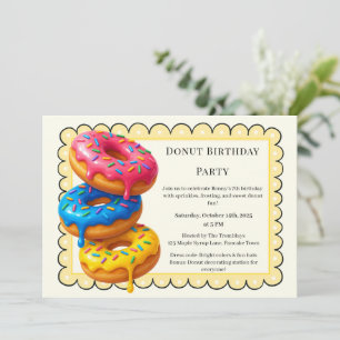 Invitation Brunch aux beignes   Fête d'anniversaire