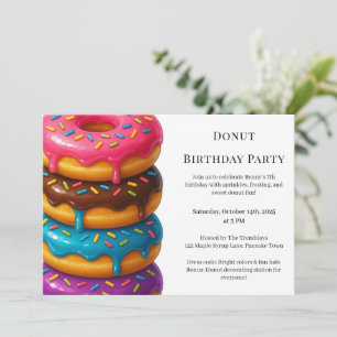 Invitation Brunch aux beignes   Fête d'anniversaire