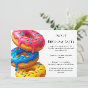 Invitation Brunch aux beignes   Fête d'anniversaire