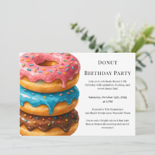 Invitation Brunch aux beignes   Fête d'anniversaire