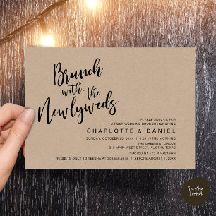 Invitation Brunch avec les jeunes mariés, Mariage Elopement