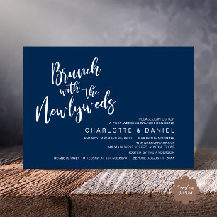 Invitation Brunch avec les jeunes mariés, Mariage Elopement