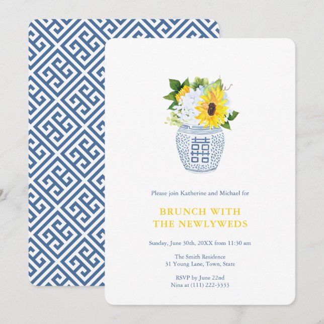 Invitation Brunch Avec NewlyWeds, Post Wedding Party (Devant / Derrière)