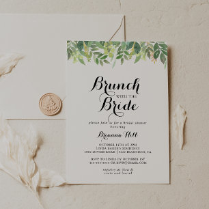 Invitation Brunch botanique verdoyant avec douche de mariée