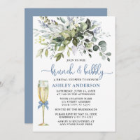 Brunch Bubbly Aquarelle verdure Dusty Blue Glass