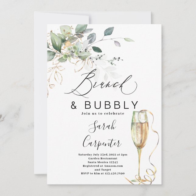 Invitation Brunch & Bubbly Bridal Douche (Devant)