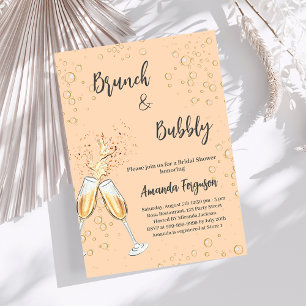 Invitation Brunch Bubbly Fête des mariées applaudissements pê