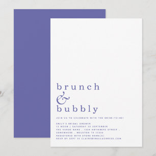 Invitation Brunch Bubbly Fête des mariées bleue simple