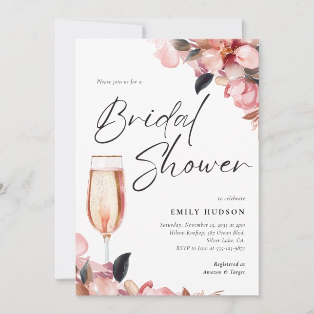Invitation Brunch & Bubbly Floral Bridal Douche (Devant)
